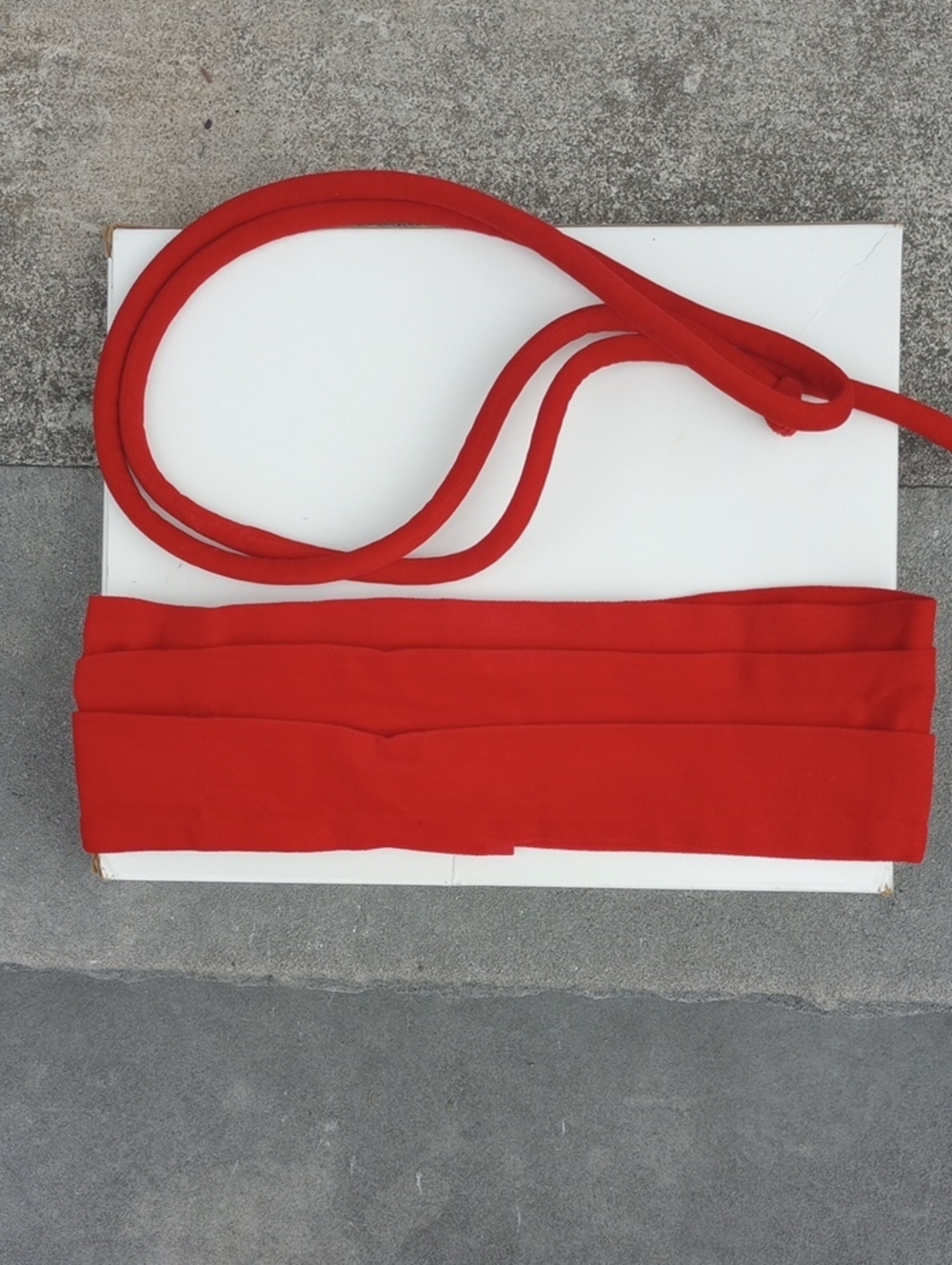 Bright Red Velvet Christmas Holiday Cummerbund & Matching Sash for 25 Inch Waist